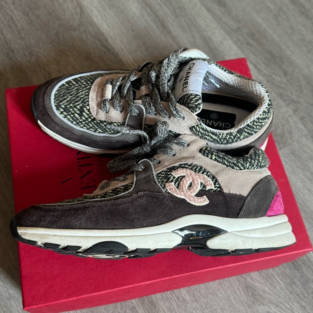 CHANEL Athletic Shoes in Brown and Pink
